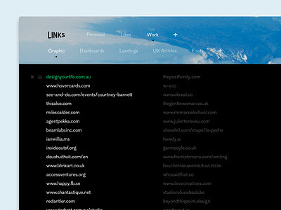 Links 0.1 blue dashboard links web