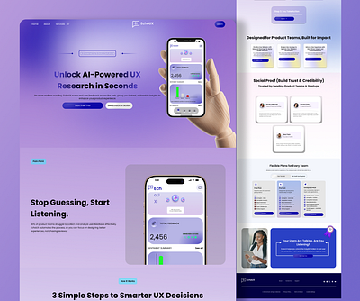 EchoUX – AI-Powered UX Research Dashboard & SaaS Landing Page ai productdesign saas ui uidesign ux uxresearch