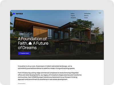 VOMICA – Modern Real Estate Landing Page Design agency branding design dribbble graphic design landing trending uiux ux website website design