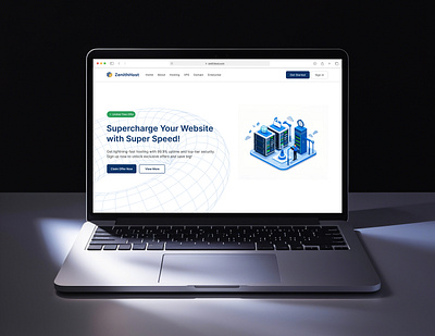 ZenithHost - Landing Page UI/UX Design clean design figma hosting landing page light minimalist mode modern provider ui uiux user experience user interface ux web website white