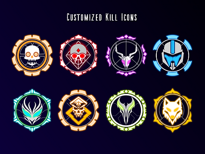 Customized kill icons graphic design illustration