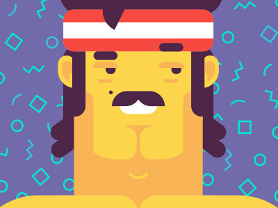 Hey Girl! / Man 80s / PornHub / BangFit 80s animation character flat illustration man stolz vector