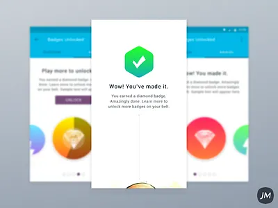 Congratulations! android app badge education game india material progress ui unlock ux