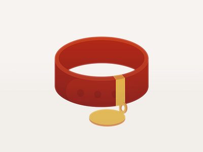 Woof! collar dog icon illustration pet