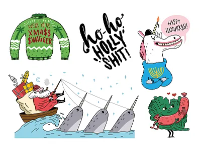 Jimdo's Christmas Tattoos christmas gruenkohl hamburg hannukah holiday jewnicorn jimdo santa sweater tattoo temporary winter