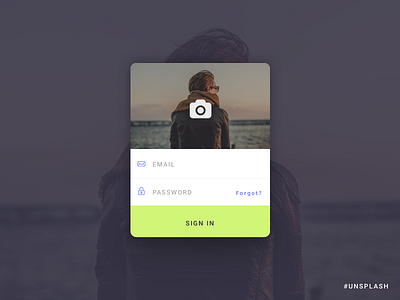 Unsplash Login dailyui design email facebook interface login mobile app password signup unsplash user interface