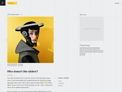 Mynt blog personal theme sidebar slider wordpress wordpress theme