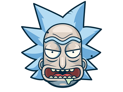 Rick fanart cartoon face illustrator rick rick and morty vector wallpaper