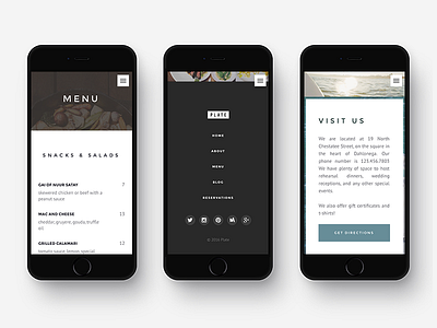 Plate [Mobile] blog eatery minimal restaurant simple themebeans themeforest website wordpress