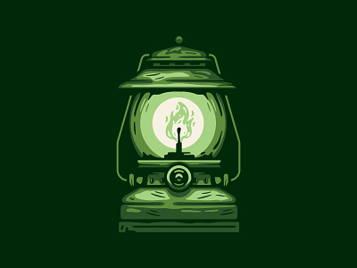 Lantern camping flame illustration lantern