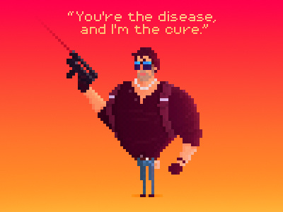 Cobra (Sylvester Stallone) 80s 8bit action art cobra cop gradient gun movie pixel stallone sylvester