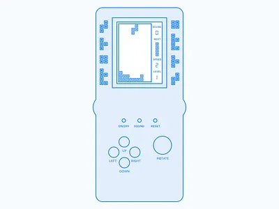 Tetris: 9999 in 1 blue sketchapp tetris
