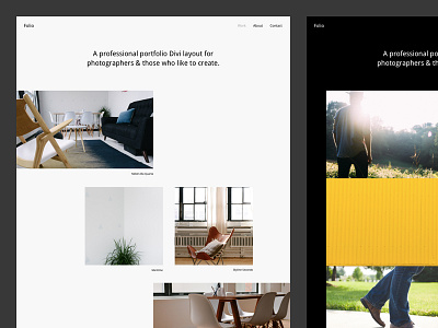 Divi: Portfolio Pages creative divi folio layout portfolio ui unsplash website wordpress