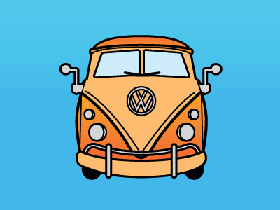 Clementine bus bus stop car clementine illustration volkswagen vw