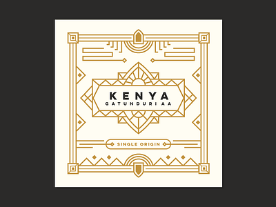 Kenya - Single Origin badge border cards coffee icon illustration line art mark single origin