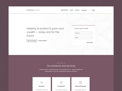 Subtle Patterns - Finance finance homepage insurance landing page patterns website