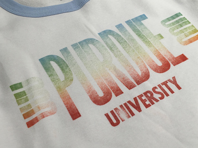 Wood Type T-shirt letterpress purdue rainbow vintage wood type