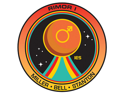 RIMOR I Mission Patch 70s illustration mars mission patch space