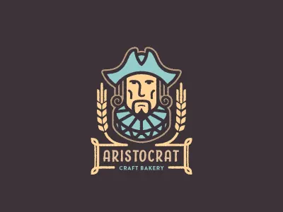 Aristocrat bakery craft face head historic identity illustration logo man noble restaurant wheat