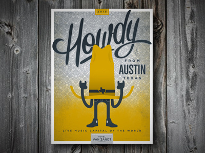 Hotel Van Zandt Poster austin bobby dixon hotel van zandt lettering poster screenprint texas type typography