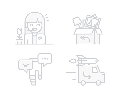 Icons gray scale icons illustrations