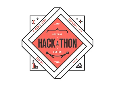 Mobile Hackathon, Spring 2016 alcohol app clothing design development illustration logo moon pizza stars typography vector