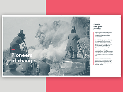 Pioneers of change... book duotone print typography
