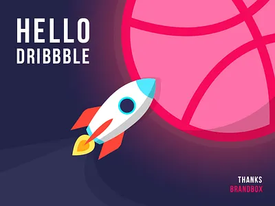 Hello Dribbble dribbble first shot flat hello illustration invite