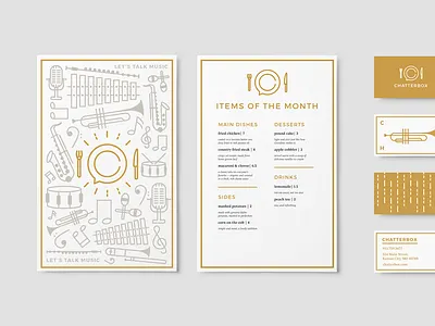 Chatterbox Menu + Business Cards line menu