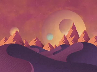 Space Jam design hills illustration moon mountains planets sand space