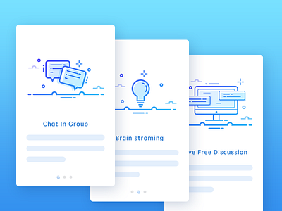 App Welcome Slider app board card chat color design illustration line mobile slider ui welcome