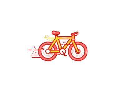 008 Bicycle bicycle bold coloured icon illustration line outline vector