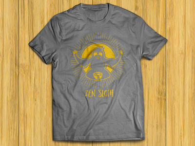 Zen Sloth concept design meditation peace sloth t shirt zen