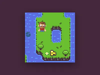 Pixel Adventure Game, Island, for #LowRexJam adventure game lowrezjam pixel pixel art video game
