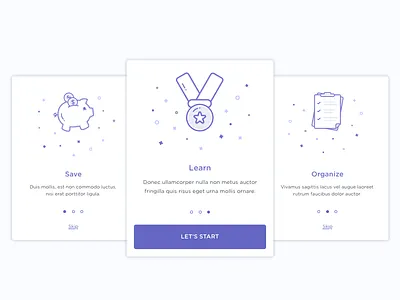 Onboarding process app cards flow icon illustration onboarding process tarful vector web