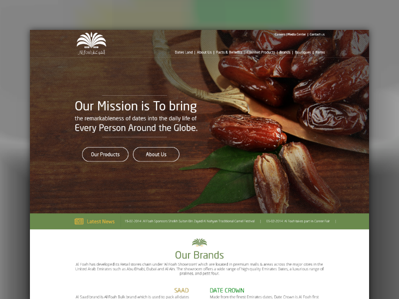 AL foah Dates dates dubai green made with invision parallax template uae website