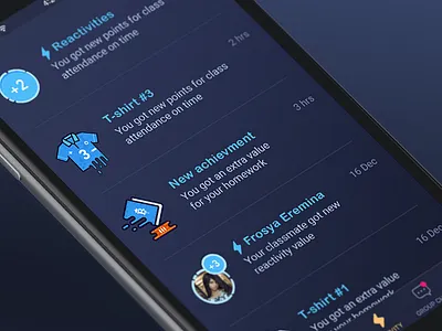 Activity Timeline achievement app education gamification ios mobile timeline