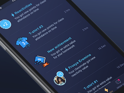 Activity Timeline achievement app education gamification ios mobile timeline
