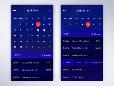 Calendar app calendar dailyui date ios material month reminder ui ux weekly