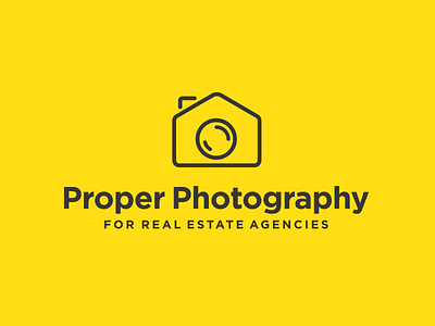 Real Estate Photography Photographers Logo Design branding camera design house identity logo photographer portfolio real estate sans serif yellow