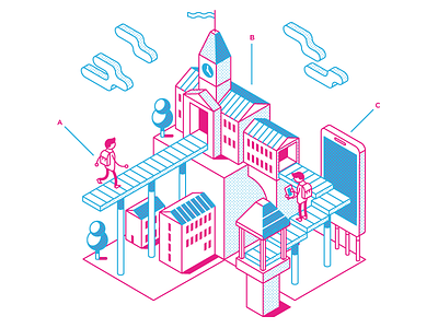 Alberta Students illustration isometric line linear students vector