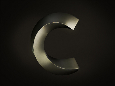 'C' for 36 days of type 36 days of type c cinema 4d design ferranhead font letter lettering metal twisted type typography