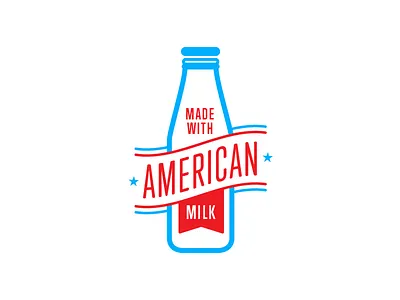 'merican milk america banner bottle dairy icon logo milk stars usa