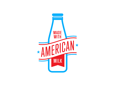 'merican milk america banner bottle dairy icon logo milk stars usa