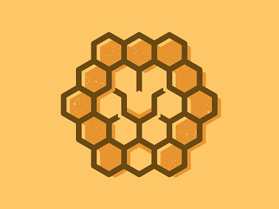 Hexagon Lion hexagon illustration line lion texture