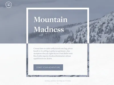 Simple landing page hiking landing page mountains simplicity travelling