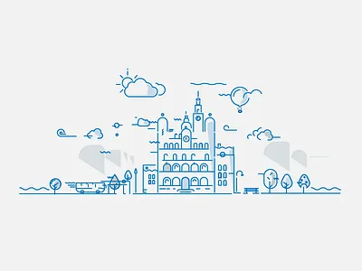 Illustration Find My Stop app city illustrations transport