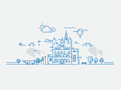 Illustration Find My Stop app city illustrations transport