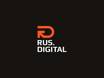 Rus.Digital arrow brand d digital logo mark media r rd russia spread