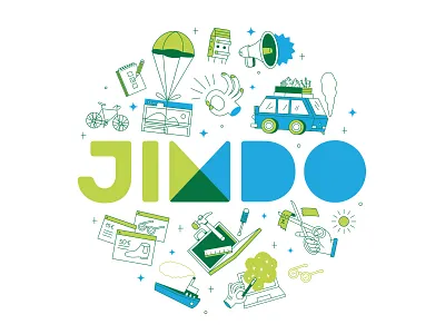 Jimdo Merchandise bag browser coater design icons illustration jimdo laptop merchandise tote web